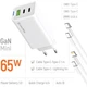 Зарядний пристрій ColorWay GaN Mini 65W PD Port PPS USB (USB-2C1A) cable Type-C&Lightning (CW-CHS058PDCL-WT) - зображення 2