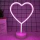 Настільний неоновий світильник нічник UKС «Рожеве Серце» LED Neon Lamp - зображення 1