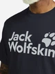 Футболка хлопковая длинная мужская Jack Wolfskin Brand A65910-T0450 L Темно-синяя (4064886684231) - изображение 4