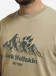 Футболка хлопковая длинная мужская Jack Wolfskin Carefree A66090-T0468 M Бежевая с принтом (4064886683883) - изображение 4