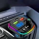 FM трансмиттер PERVOI CTC-732 с зарядкой 2xUSB Type-C Bluetooth поддержка MP3 RGB подсветка для автомобиля - изображение 4