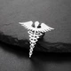 Значок из стали BROCHE брошь бижутерия Медицина Кадуцей серебристый BRGV114960 - изображение 6