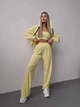 Жіночий велюровий костюм (кофта+штани+топ) Uaclothes 46-48 Жовтий (like36627-170531350) - изображение 5