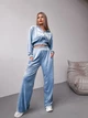 Жіночий велюровий костюм (кофта+штани+топ) Uaclothes 42-44 Блакитний (like36629-170551349) - зображення 1