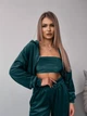 Жіночий велюровий костюм (кофта+штани+топ) Uaclothes 42-44 Зелений (like36632-170581349) - зображення 4