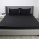 Простыня на резинке 180×200 ТЕП VELOUR черная, велюр 200 г/м² - изображение 1
