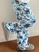 Штаны пижамные плюшевые Stich голубого цвета, теплые домашние штаны Стич, M-L - изображение 2