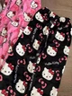 Штаны пижамные плюшевые Hello Kitty розового цвета, теплые домашние штаны Хэллоу Китти - изображение 8