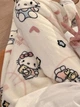 Штани піжамні плюшеві Hello Kitty кремового кольору, теплі домашні штани з милим принтом Хеллоу Кітті M-L - зображення 4