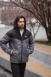 Демисезонная мужская куртка Active куртка для весны и осени наполнитель силикон водостойкая ткань чёрно-серая/4XL - изображение 4