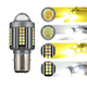 Двухцветная LED лампа для скутера BA20D (P15D) - Белый + Желтый туманный режим - изображение 1
