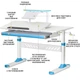 Дитяча парта TH-310 ErgoKids TH-310 W/BL + BD-S30 BL, з полицею - зображення 3