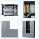 Пластикова складана шафа на 12 секцій Storage Cube Cabinet 110x37x146 см, із захистом речей від пилу вологи, чорно-біла - зображення 5