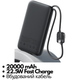 Power Bank Baseus 20000 mAh 22.5W з вбудованим кабелем , швидка зарядка PD/QC Black - изображение 3