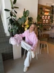 Женский розовый свитшот с принтом классическая спортивная кофта Princess Oversize (380366) - изображение 2