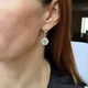 Серебряные серёжки серьги Вышиванка с Зелеными камнями черненное серебро 925 пробы 82152з 5.33г - изображение 4