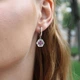 Серебряные серёжки серьги Вышиванка с Малиновыми камнями черненое серебро 925 пробы 82152рб 5.40г - изображение 9