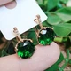 Серьги Xuping Jewelry длина 1.9см ширина 1см медицинское золото позолота 18К цирконий с1329 - изображение 4