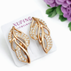 Серьги Xuping Jewelry длина 2.2см ширина 11мм медицинское золото позолота 18К с1663 - изображение 1
