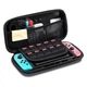 Защитный набор для Nintendo Switch OLED: кейс + прозрачный чехол + защитная плёнка + накладки (2 шт.) Black - изображение 3
