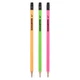 Олівець чорнографітний YES Erudite Neon трикутній з гумкою в тубі 36 шт./уп. (280596) - изображение 2
