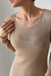Длинное приталенное сетчатое платье цвет кофейный размер ONE SIZE FL_002992 - изображение 4