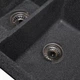 Кухонная мойка каменная Практик чёрный Solid. Гранитная из искусственного камня раковина на 2 слива в кухню - изображение 3