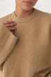 Вязаная однотонная кофта с широкими рукавами Lurex Светлый коричневый One Size (21570) - изображение 4
