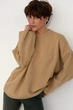 Вязаная однотонная кофта с широкими рукавами Lurex Светлый коричневый One Size (21570) - изображение 5