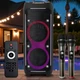 Караоке-колонка на колесах ZXX-6510 Bluetooth колонка з мікрофонами та пультом Акустична акумуляторна колонка з LED-підсвіткою - зображення 2