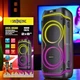 Портативная акустическая колонка ZXX-5530 Bluetooth-колонка с двумя динамиками и подсветкой Аккуляторная колонка с пультом и 2 микрофонами - изображение 7