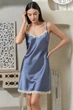 Нічна атласна сорочка Mia-Amore 8730-4 48(XL) Синій - зображення 4