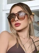 Очки солнцезащитные авиатор Aviator леопардовые с коричневыми линзами - изображение 2