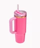 Термочашка стальная с двойной вакуумной изоляцией Stanley Quencher H2.0 Flowstate 0,89 л Pink Parade - изображение 2