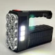 Фонарь аккумуляторный 11 LED+COB с солнечной панелью, мощный ручной фонарь-прожектор с 3 боковыми COB-панелями для дома, дачи, кемпинга и аварийного освещения, USB-зарядка Черный, LF-1780 - изображение 7