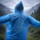 Дождевик с штанами водонепроницаемый защитный Raincoat Set, полиэтиленовый дождевой костюм 2в1 куртка+ брюки с капюшоном от дождя и влаги, унисекс, универсальный размер Голубой, RSH-641-Blue - изображение 8
