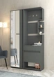 Прихожая Мастер Форм Параллель 1100х360х1970h Антрацит (Шкаф с зеркалом, вешалка, тумба для обуви) (левосторонняя) - изображение 4