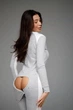 Жіноча піжама жакет SweetJama Desire Stripe з кишенею на попі М сіра - зображення 2