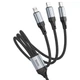 Универсальный USB кабель HOCO X102 Fresh 3в1 (Lightning + Micro USB + Type-C) 1 м Черный - изображение 5