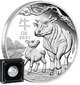 Срібна монета 1 долар Австралія. Lunar III "Рік Бика" 31.1 грам 2021 року у рамці - зображення 1