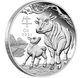 Срібна монета 1 долар Австралія. Lunar III "Рік Бика" 31.1 грам 2021 року у рамці - зображення 2