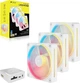 Zestaw wentylatorów Corsair iCUE LINK LX120-R RGB 120mm PWM Reverse Fans Starter Kit White (CO-9051054-WW) - obraz 3