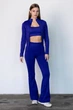 Женские леггинсы клеш с push-up эффектом Giulia Flexing leggins «Sculpt Flare» YZ168 M Navy blue, бесшовные леггинсы, спортивные, с высокой посадкой - изображение 5