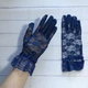 Рукавички жіночі мереживні короткі з оборкою вечірні Honey Fashion Accessories S/M/L синій (7-14) - изображение 6