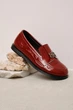 Женские элегантные лаковые кожаные туфли PARADIZE SHOES бордового цвета с декоративной пряжкой спереди 37 размер (стелька 24,5 см) - изображение 2