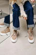 Демисезонные замшевые кеды PARADIZE SHOES темно-бежевого цвета на белой высокой подошве 39 размер (стелька 25,5 см) - изображение 4