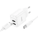 Зарядний пристрій з кабелем 2хUSB/Type-C 1 м HOCO C141A Smart 5 V 2.1 A білий - зображення 1