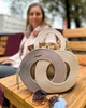 Сумка ручной работы из шнура "Twist" 27х18 см цвет бежевый+лате - изображение 5