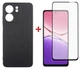 Комплект для Oppo A5x панель Carbon + скло DENGOS (Black) (DG-KM-175) - зображення 1