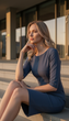 Платье inDresser XS Серый (IN-F0212К008А-Gray-blue) - изображение 4